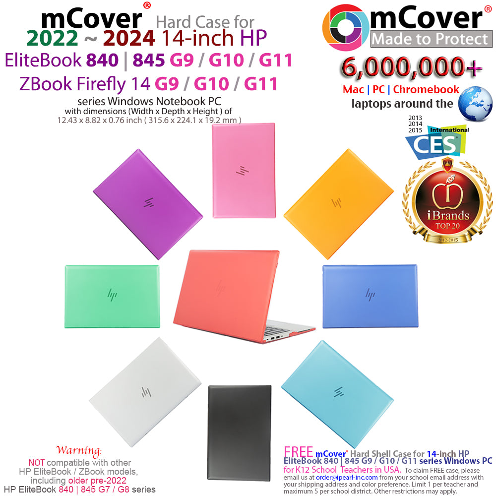 mCover Case Only Compatible for 2022~2024 14" HP EliteBook 840 (Intel CPU) | 845 (AMD CPU) | ZBook Firefly 14 G9 / G10 / G11 Series Windows PC (NOT Fitting Any Other HP Models)
