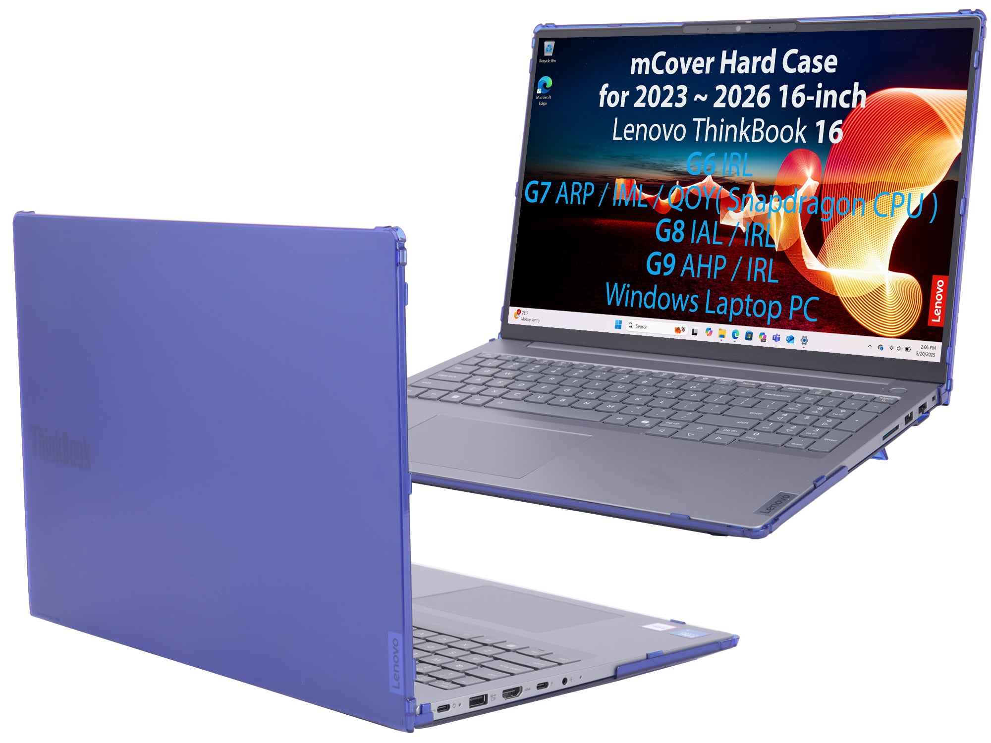 mCover Case ONLY Compatible for 2023-2026 16" Lenovo ThinkBook 16 G6 / G7 / G8 / G9 Series Windows Notebook PC(NOT Fitting Any Other Lenovo Models)