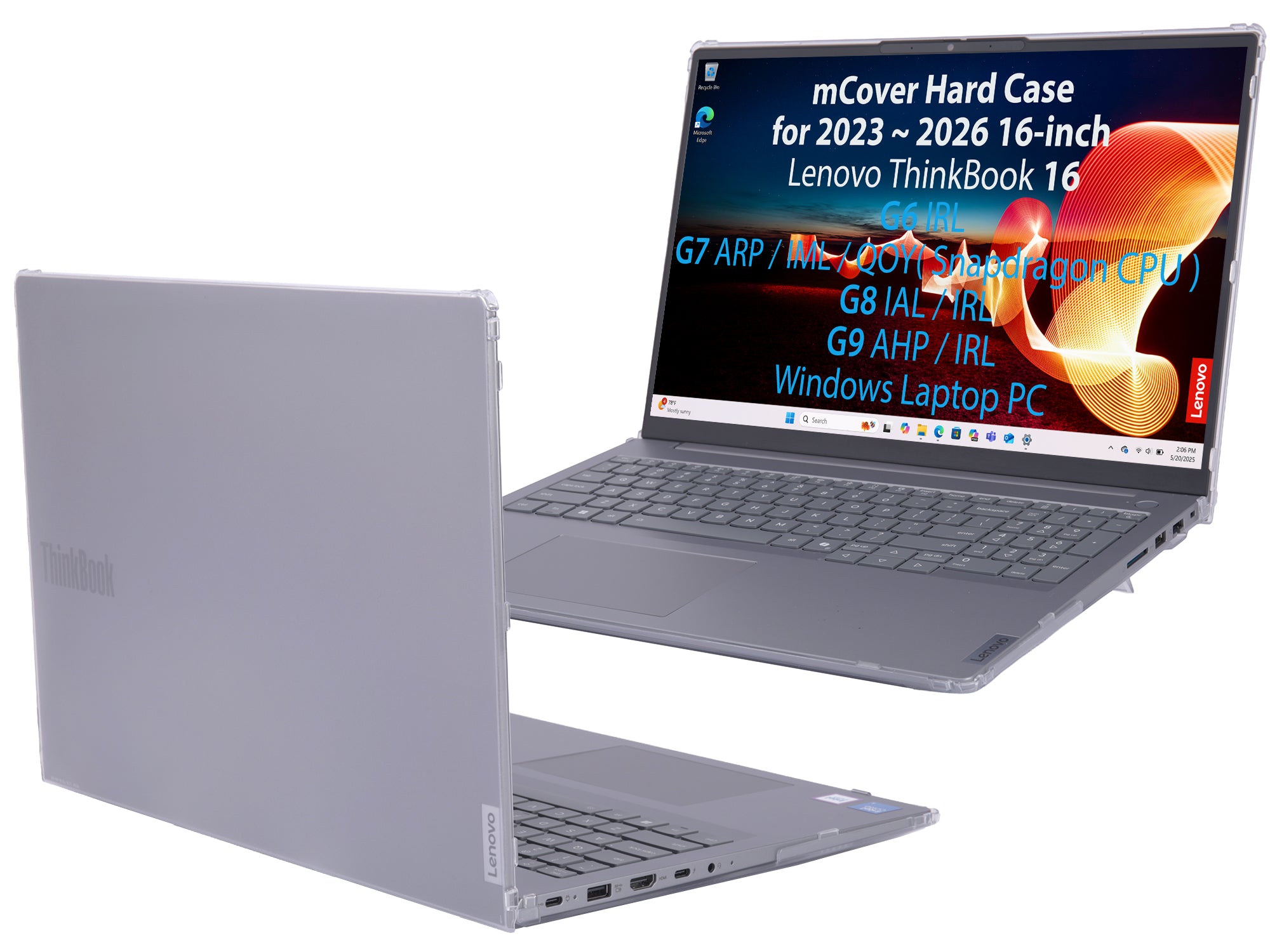 mCover Case ONLY Compatible for 2023-2026 16" Lenovo ThinkBook 16 G6 / G7 / G8 / G9 Series Windows Notebook PC(NOT Fitting Any Other Lenovo Models)