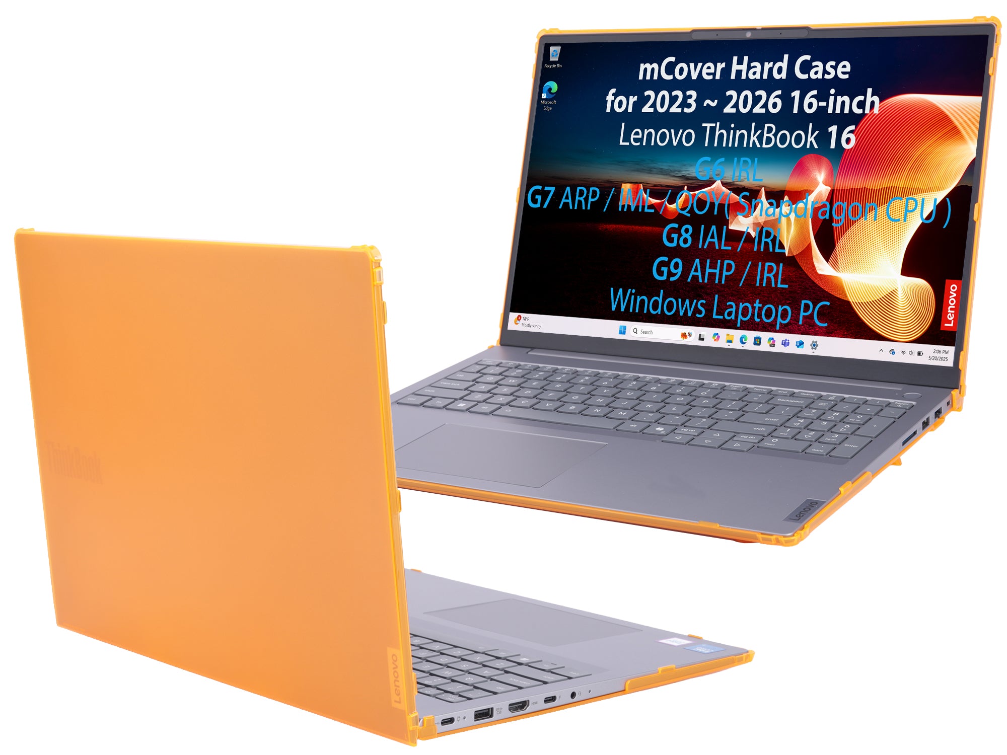 mCover Case ONLY Compatible for 2023-2026 16" Lenovo ThinkBook 16 G6 / G7 / G8 / G9 Series Windows Notebook PC(NOT Fitting Any Other Lenovo Models)