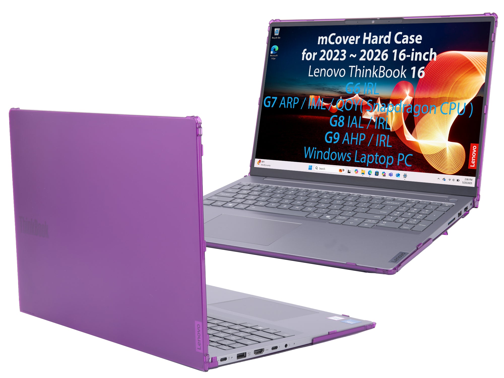 mCover Case ONLY Compatible for 2023-2026 16" Lenovo ThinkBook 16 G6 / G7 / G8 / G9 Series Windows Notebook PC(NOT Fitting Any Other Lenovo Models)