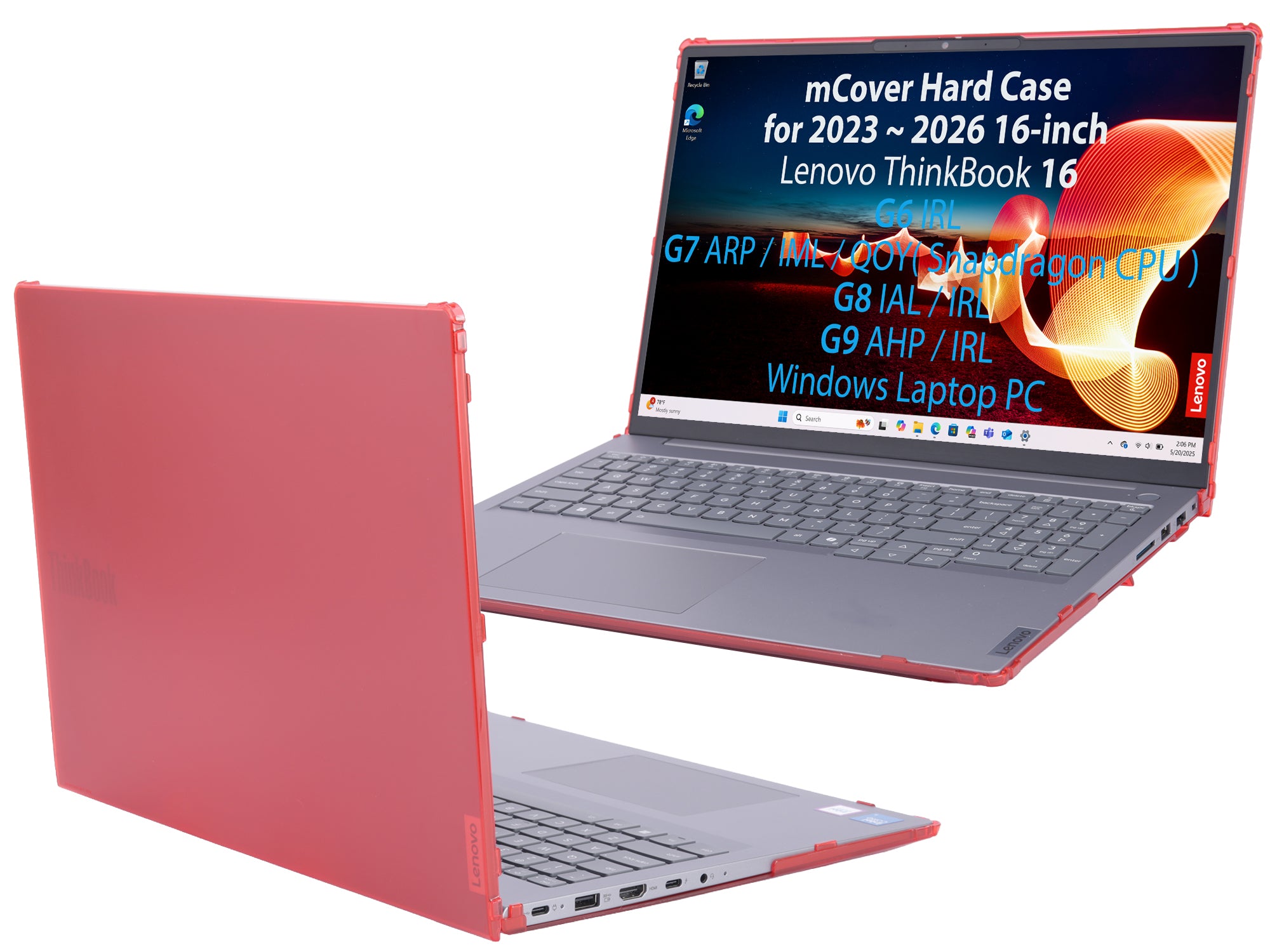 mCover Case ONLY Compatible for 2023-2026 16" Lenovo ThinkBook 16 G6 / G7 / G8 / G9 Series Windows Notebook PC(NOT Fitting Any Other Lenovo Models)