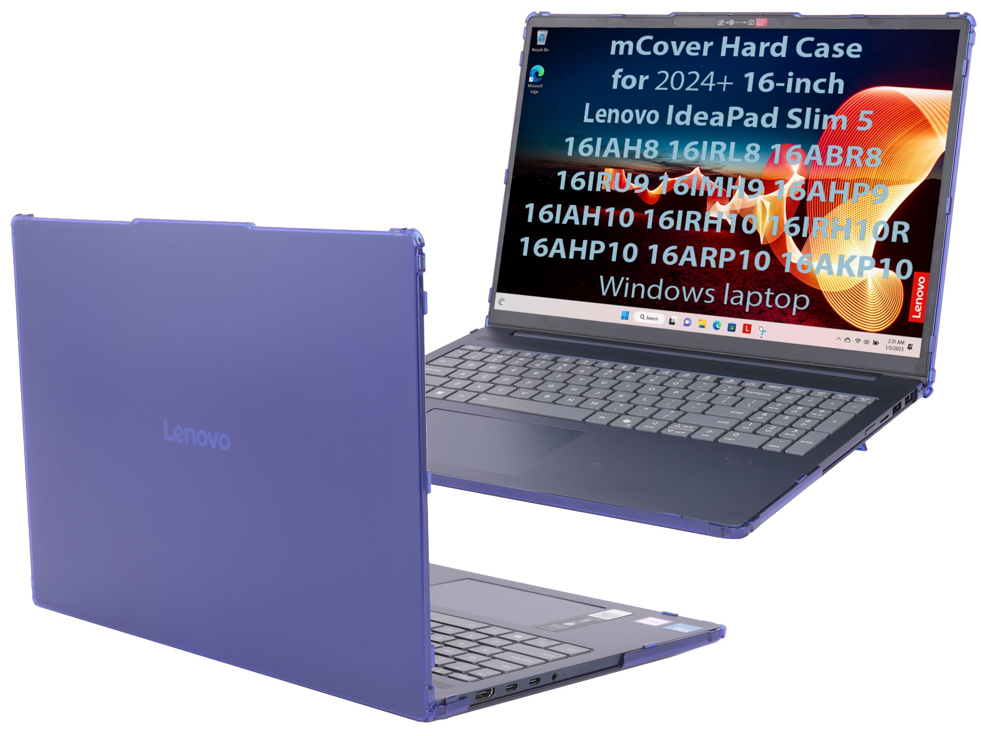 mCover Case ONLY Compatible for 2024-2026 16" Lenovo IdeaPad Slim 5 16AHP10 16ARP10 16AKP10 16IRH10 16IAH10 16IRU9 16ABR8 Series Windows Computers(NOT for Other Lenovo Models)
