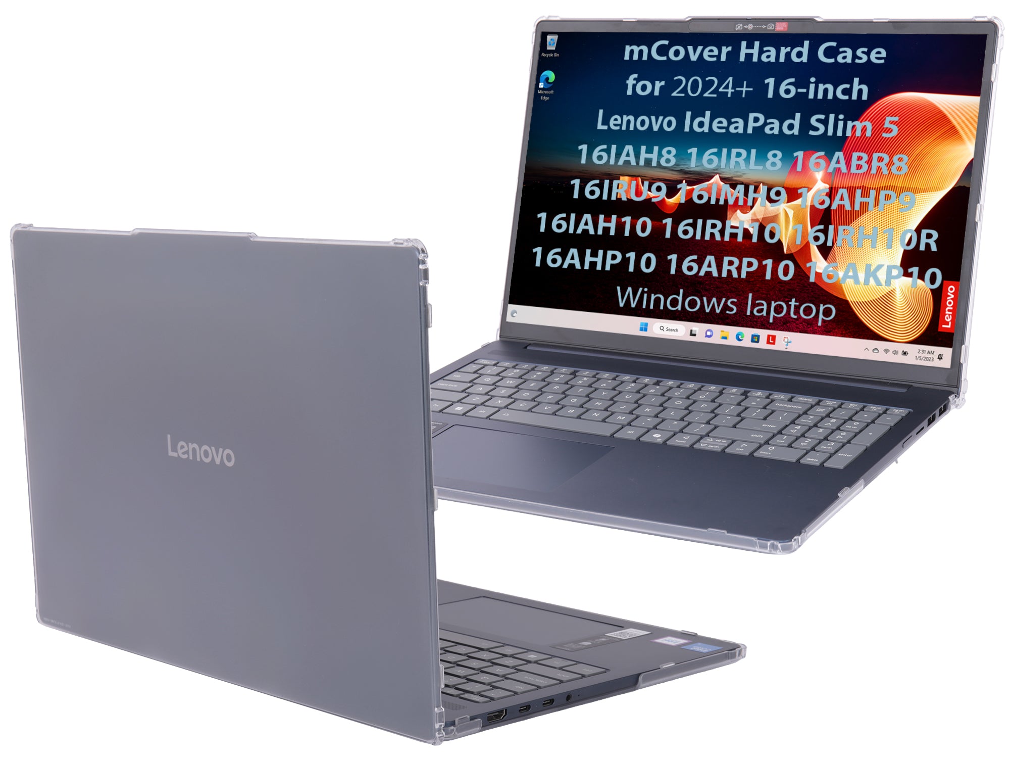 mCover Case ONLY Compatible for 2024-2026 16" Lenovo IdeaPad Slim 5 16AHP10 16ARP10 16AKP10 16IRH10 16IAH10 16IRU9 16ABR8 Series Windows Computers(NOT for Other Lenovo Models)
