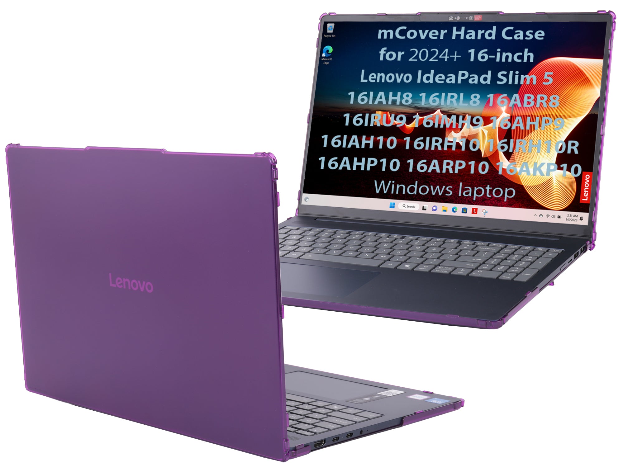 mCover Case ONLY Compatible for 2024-2026 16" Lenovo IdeaPad Slim 5 16AHP10 16ARP10 16AKP10 16IRH10 16IAH10 16IRU9 16ABR8 Series Windows Computers(NOT for Other Lenovo Models)