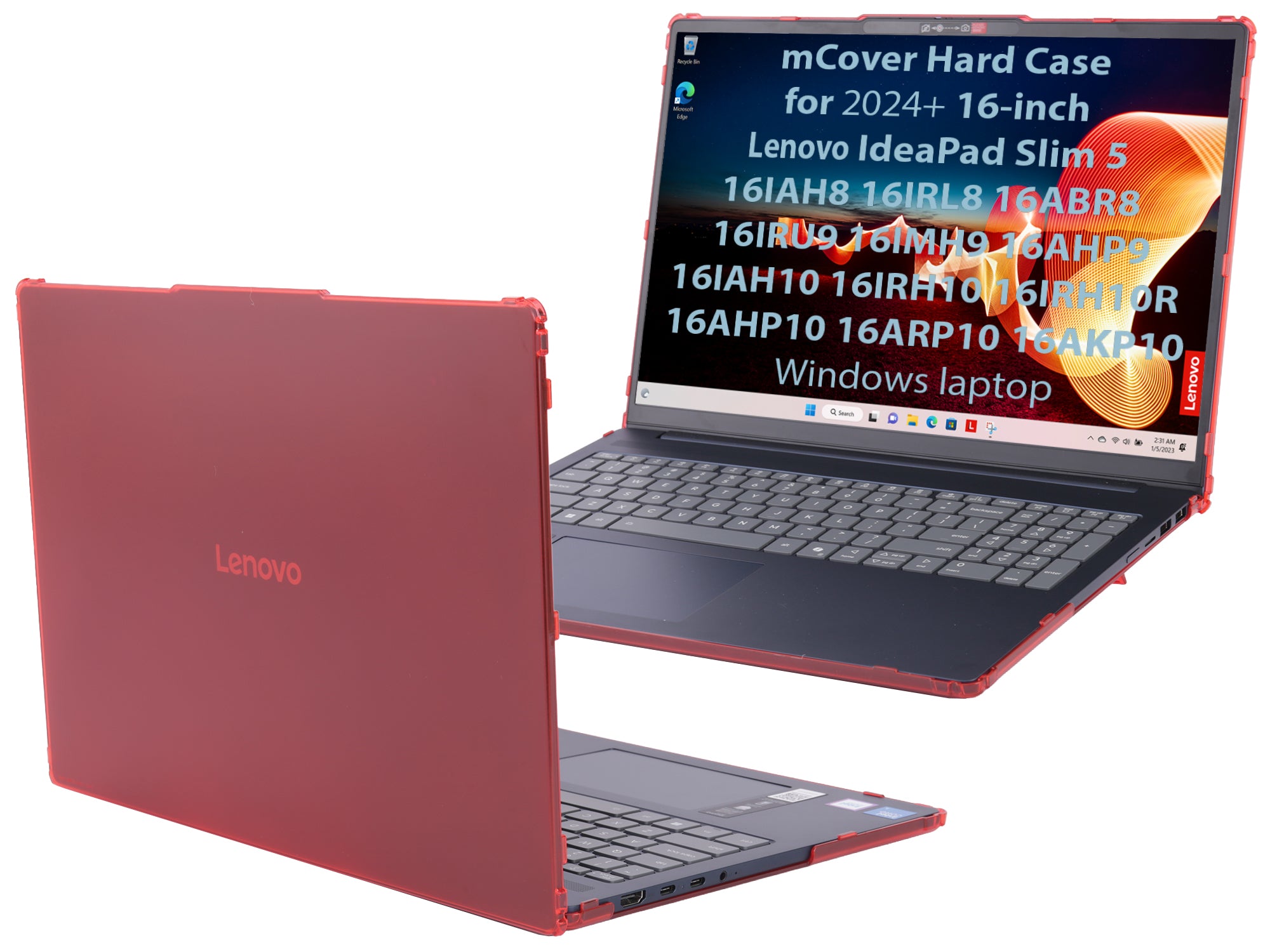 mCover Case ONLY Compatible for 2024-2026 16" Lenovo IdeaPad Slim 5 16AHP10 16ARP10 16AKP10 16IRH10 16IAH10 16IRU9 16ABR8 Series Windows Computers(NOT for Other Lenovo Models)
