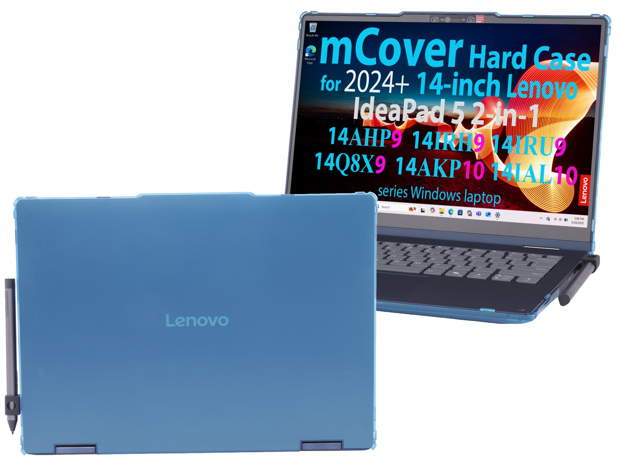 mCover case ONLY Compatible for 2024+ 14-inch Lenovo IdeaPad 5 2-in-1 14IAL10 / 14AKP10 / 14AHP9 / 14IRU9 / 14IRH9 / 14Q8X9 Series Windows Notebook PC(NOT Fitting Any Other Models)
