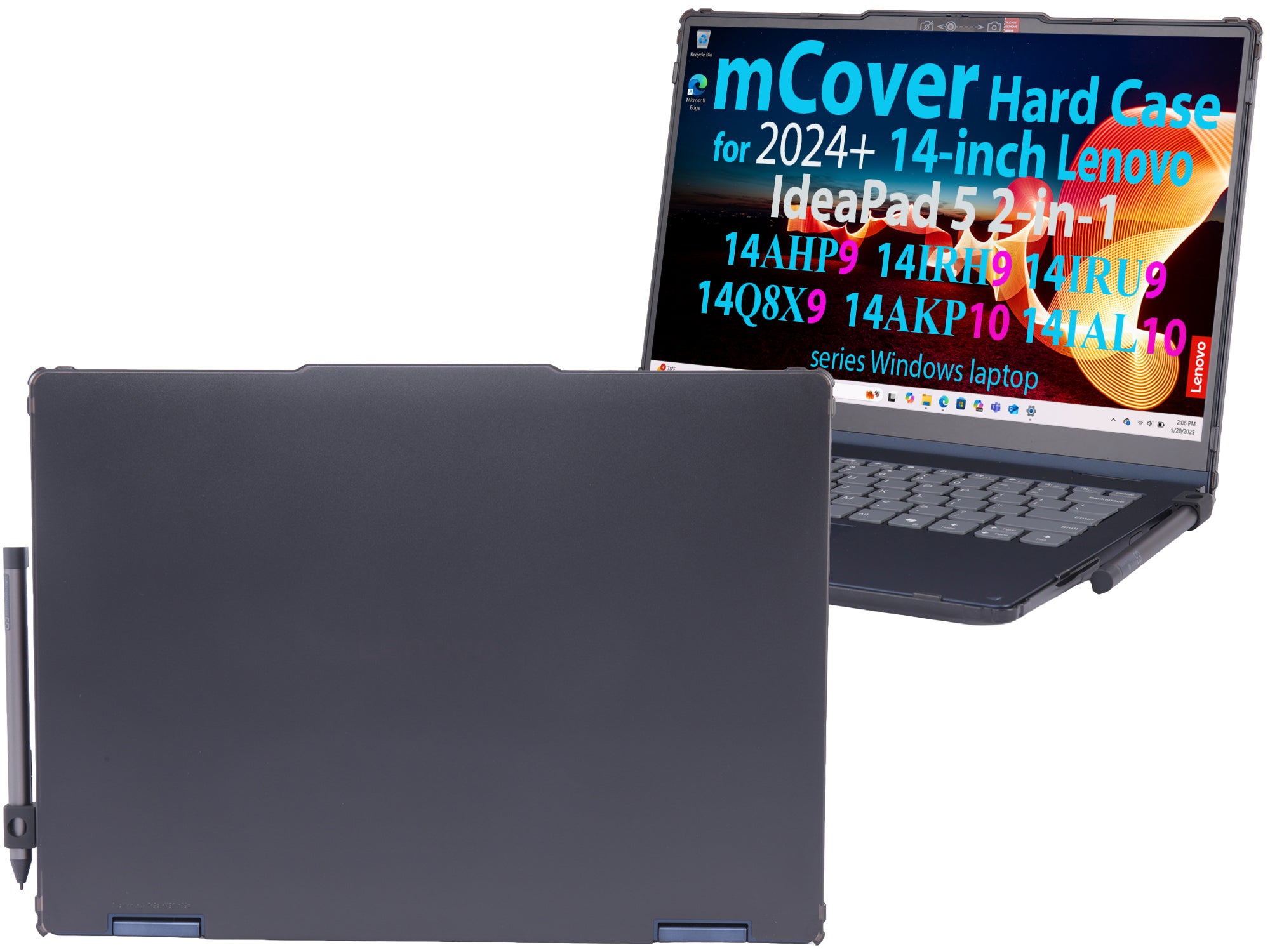 mCover case ONLY Compatible for 2024+ 14-inch Lenovo IdeaPad 5 2-in-1 14IAL10 / 14AKP10 / 14AHP9 / 14IRU9 / 14IRH9 / 14Q8X9 Series Windows Notebook PC(NOT Fitting Any Other Models)