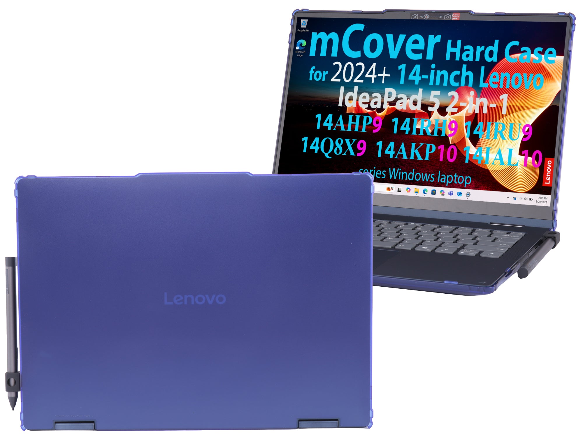 mCover case ONLY Compatible for 2024+ 14-inch Lenovo IdeaPad 5 2-in-1 14IAL10 / 14AKP10 / 14AHP9 / 14IRU9 / 14IRH9 / 14Q8X9 Series Windows Notebook PC(NOT Fitting Any Other Models)
