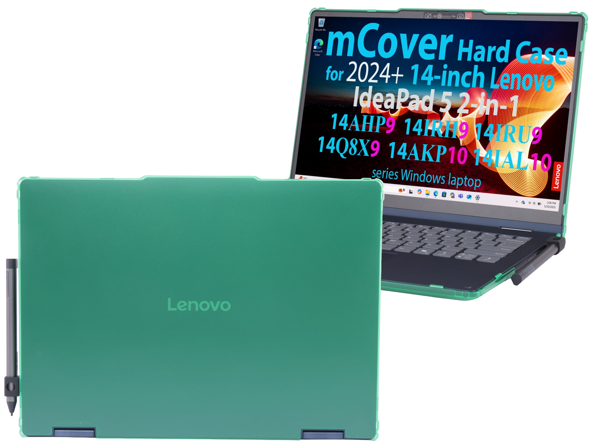 mCover case ONLY Compatible for 2024+ 14-inch Lenovo IdeaPad 5 2-in-1 14IAL10 / 14AKP10 / 14AHP9 / 14IRU9 / 14IRH9 / 14Q8X9 Series Windows Notebook PC(NOT Fitting Any Other Models)
