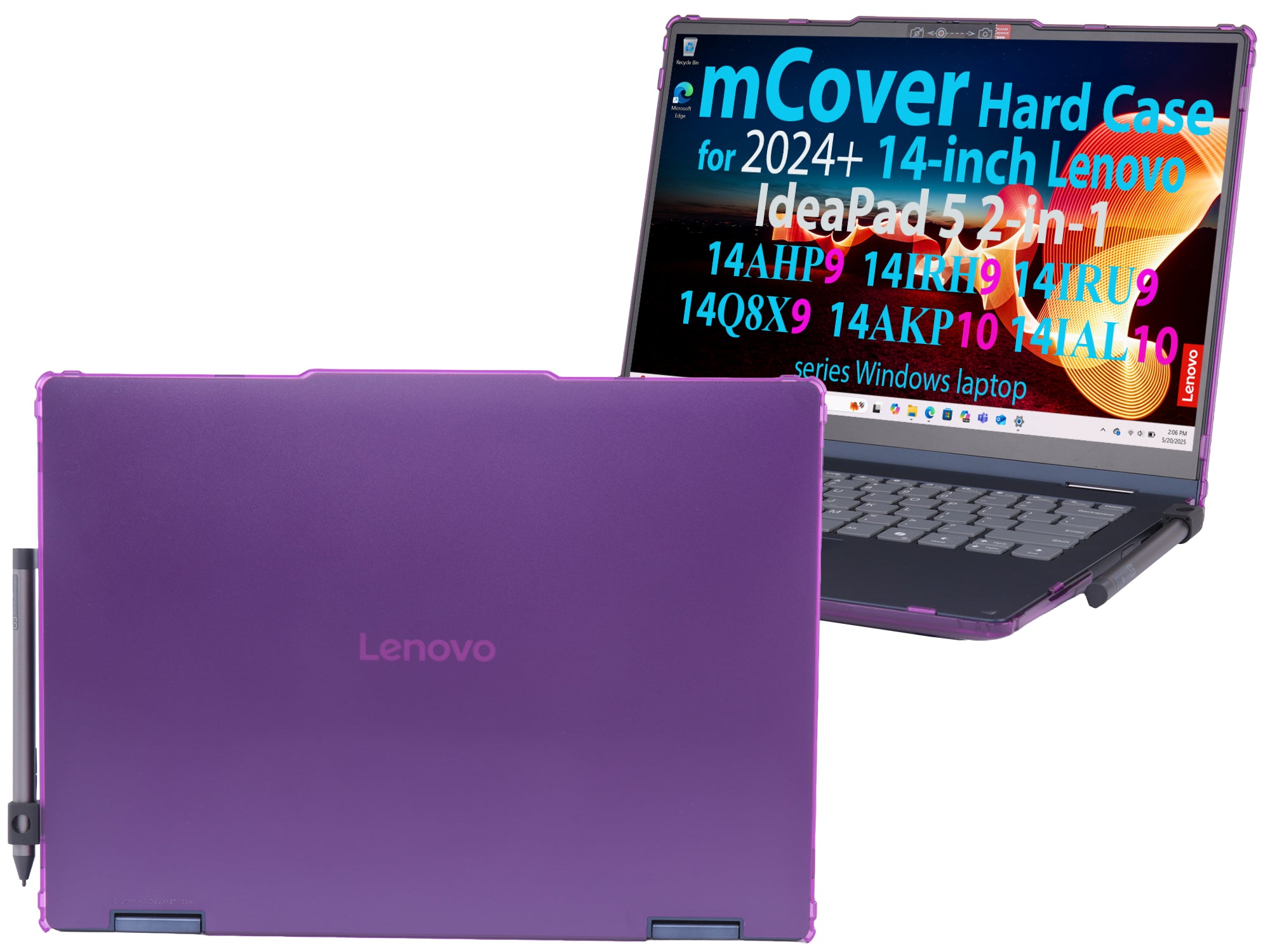 mCover case ONLY Compatible for 2024+ 14-inch Lenovo IdeaPad 5 2-in-1 14IAL10 / 14AKP10 / 14AHP9 / 14IRU9 / 14IRH9 / 14Q8X9 Series Windows Notebook PC(NOT Fitting Any Other Models)