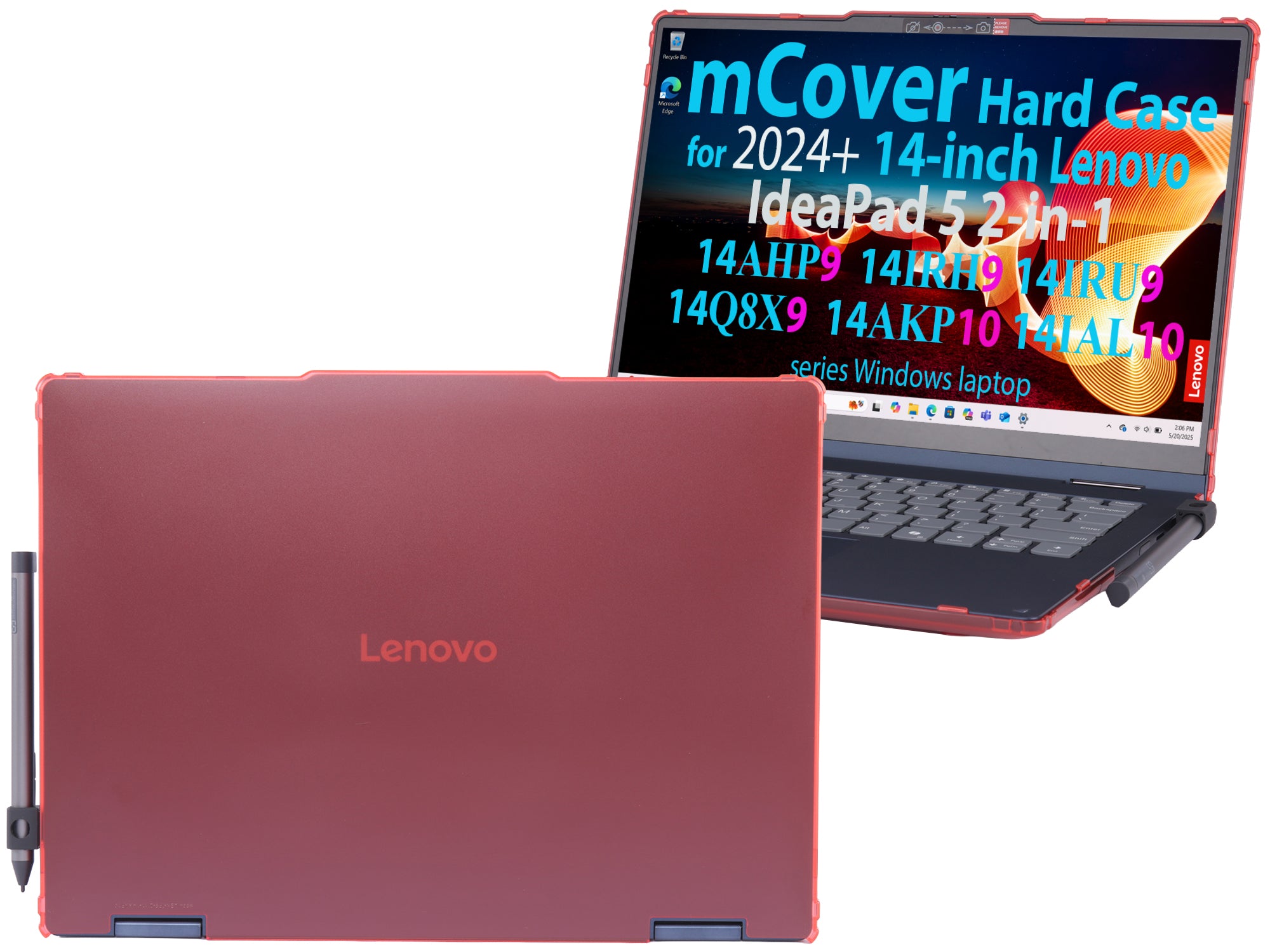 mCover case ONLY Compatible for 2024+ 14-inch Lenovo IdeaPad 5 2-in-1 14IAL10 / 14AKP10 / 14AHP9 / 14IRU9 / 14IRH9 / 14Q8X9 Series Windows Notebook PC(NOT Fitting Any Other Models)