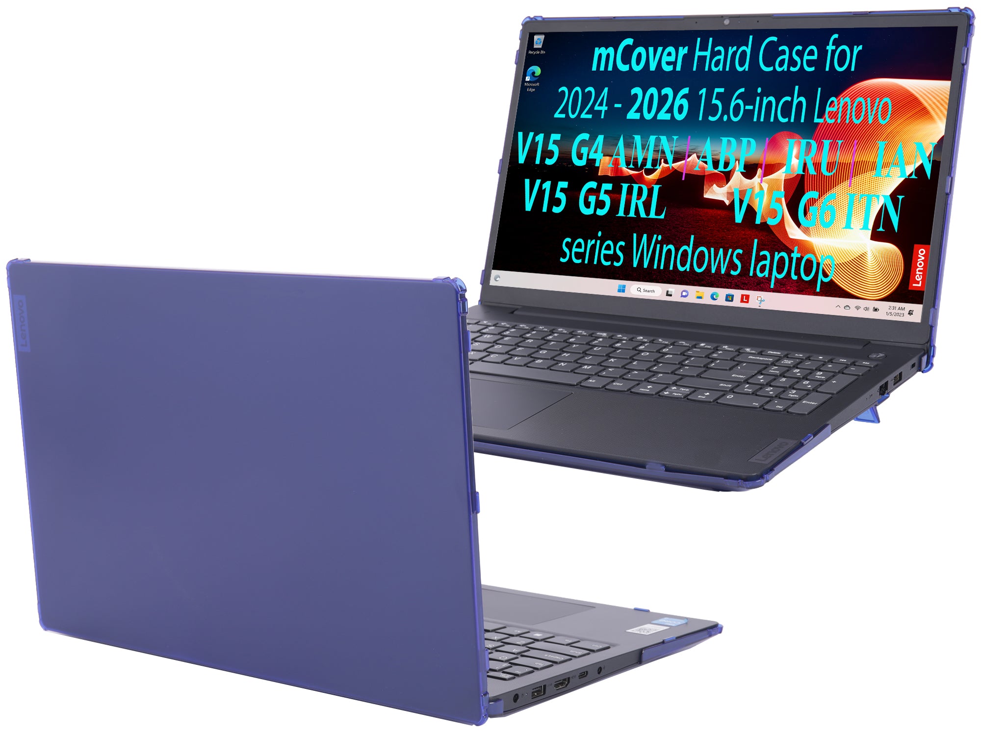 mCover Case ONLY Compatible for 2024-2026 15.6" Lenovo V15 G4 / G5 / G6 Series Windows Notebook PC(with 180° Hinge, NOT Fitting Any Other Lenovo Models)