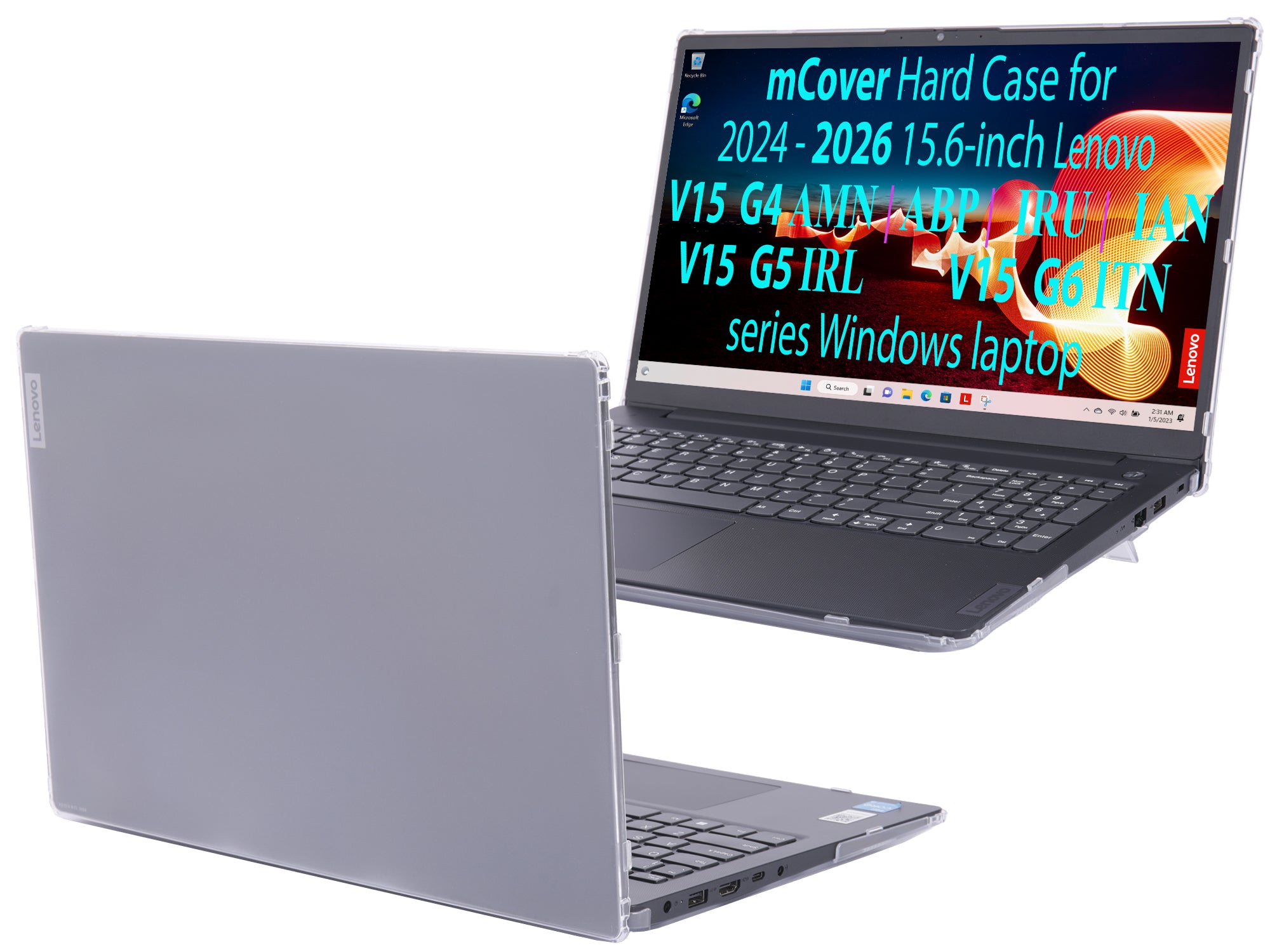 mCover Case ONLY Compatible for 2024-2026 15.6" Lenovo V15 G4 / G5 / G6 Series Windows Notebook PC(with 180° Hinge, NOT Fitting Any Other Lenovo Models)