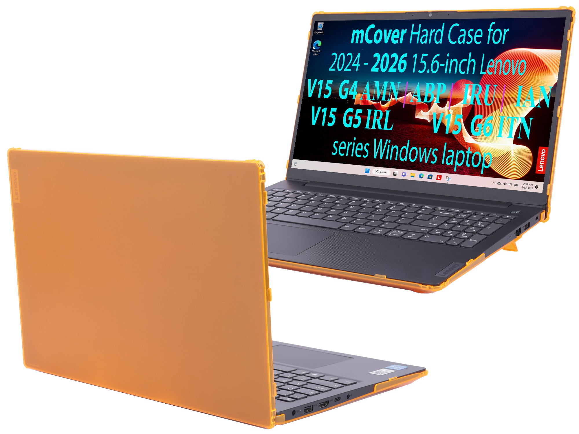 mCover Case ONLY Compatible for 2024-2026 15.6" Lenovo V15 G4 / G5 / G6 Series Windows Notebook PC(with 180° Hinge, NOT Fitting Any Other Lenovo Models)