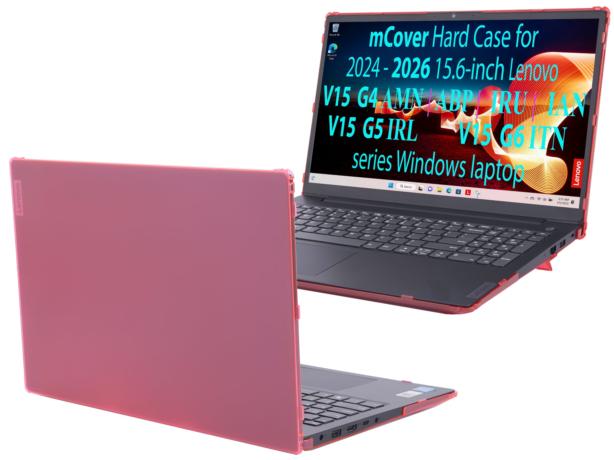 mCover Case ONLY Compatible for 2024-2026 15.6" Lenovo V15 G4 / G5 / G6 Series Windows Notebook PC(with 180° Hinge, NOT Fitting Any Other Lenovo Models)