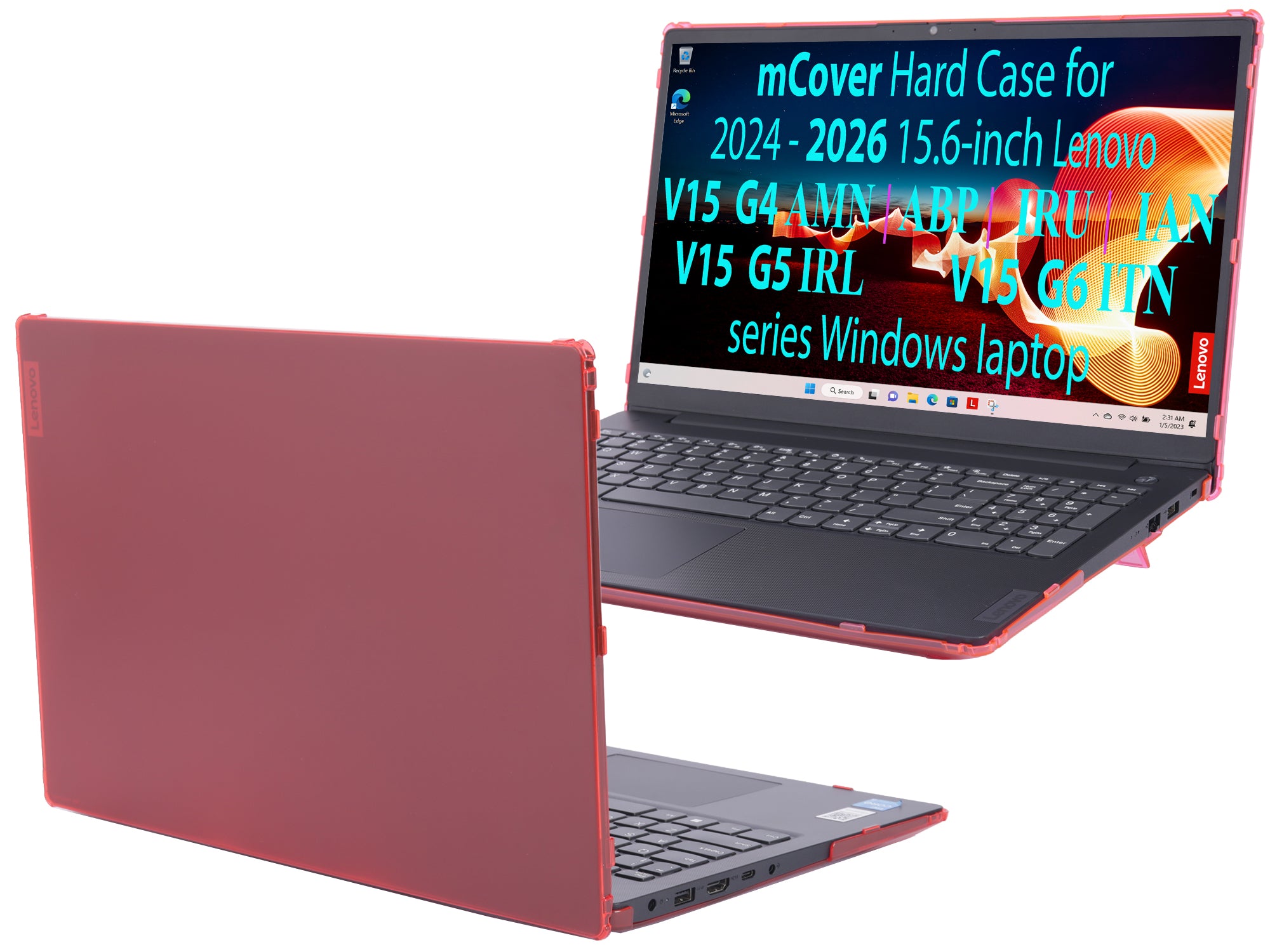 mCover Case ONLY Compatible for 2024-2026 15.6" Lenovo V15 G4 / G5 / G6 Series Windows Notebook PC(with 180° Hinge, NOT Fitting Any Other Lenovo Models)