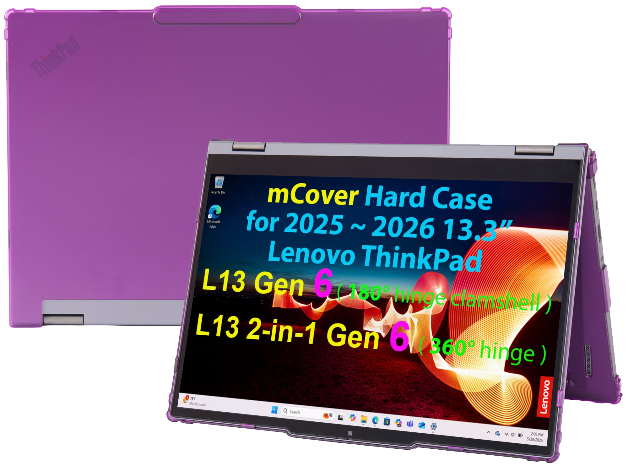 mCover Case Compatible ONLY for 2025-2026 13.3" Lenovo ThinkPad L13 Gen 6 (Clamshell or 2-in-1) Windows Laptop PC (NOT Fitting Any Other Lenovo Models)