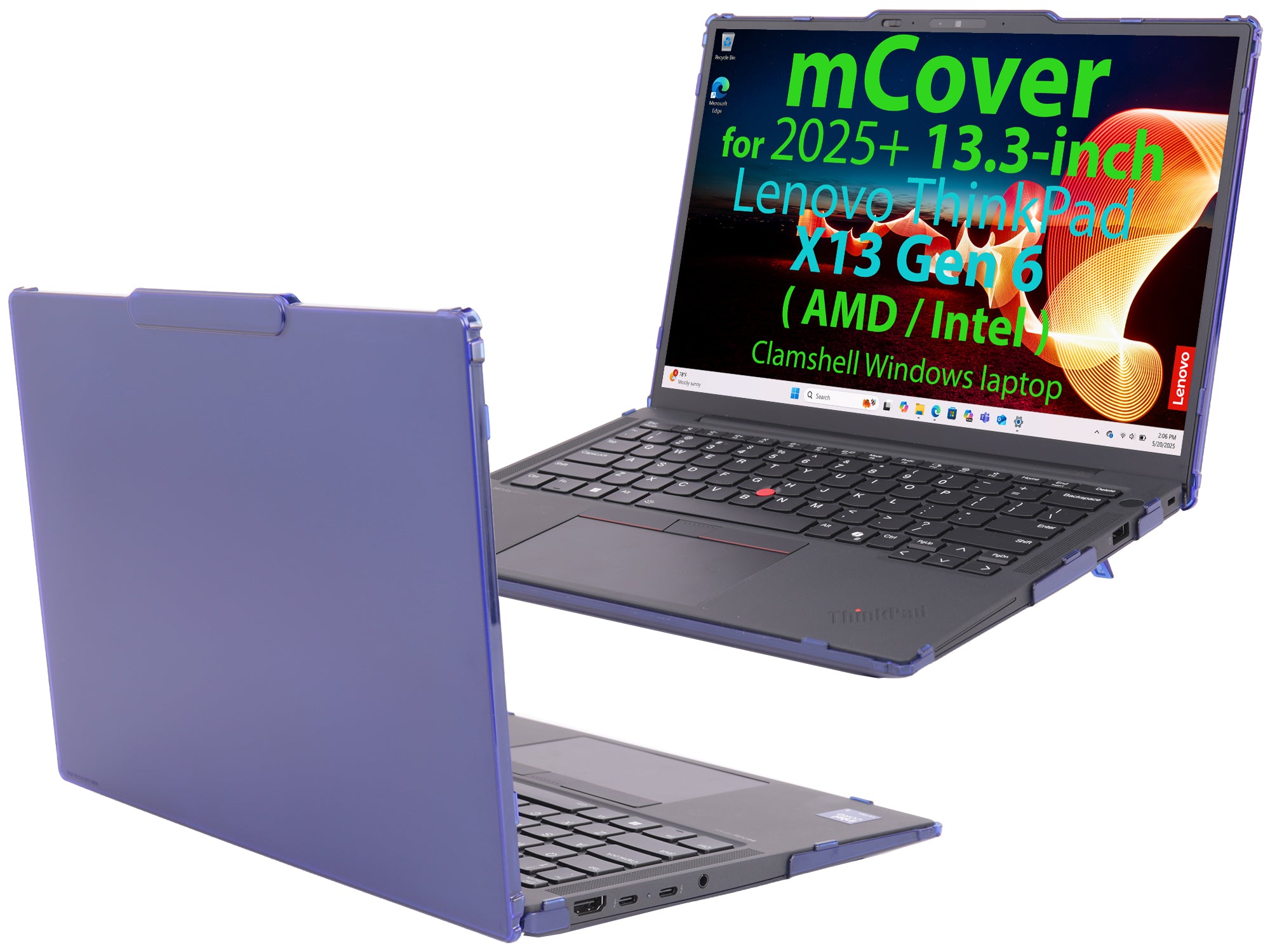 mCover case ONLY Compatible for 2025+ 13.3" Lenovo ThinkPad X13 Gen 6 Series Clamshell (with 180° Hinge) Windows Notebook PC(NOT Fitting Any Other Models)
