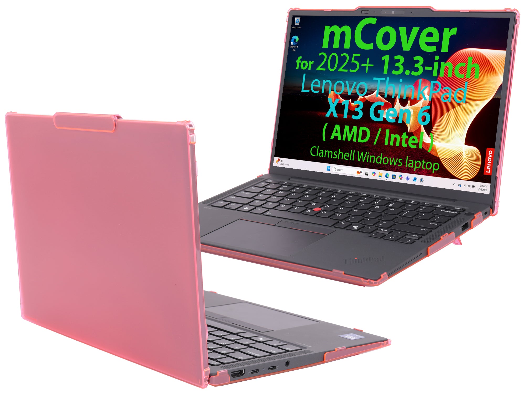 mCover case ONLY Compatible for 2025+ 13.3" Lenovo ThinkPad X13 Gen 6 Series Clamshell (with 180° Hinge) Windows Notebook PC(NOT Fitting Any Other Models)