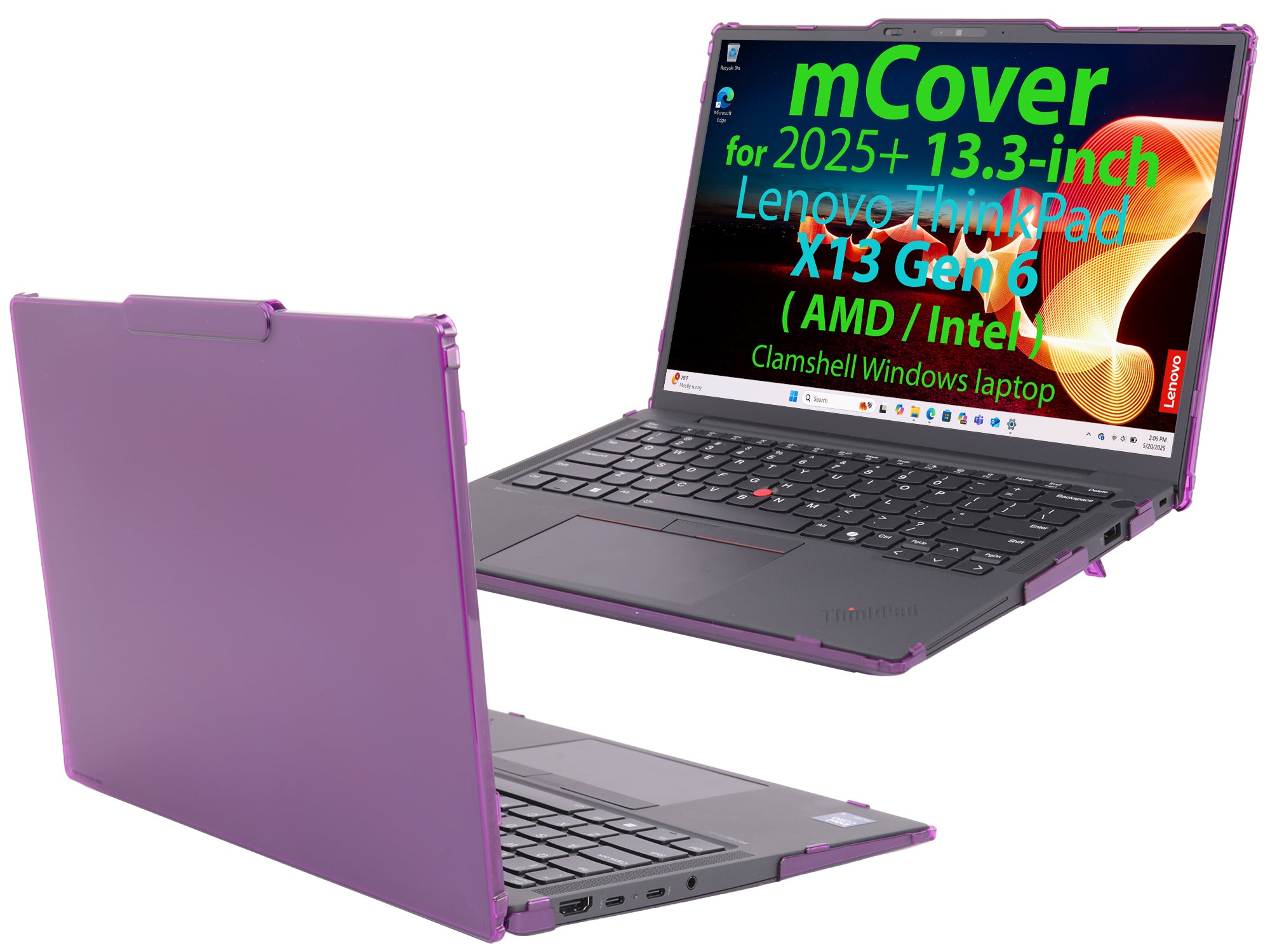 mCover case ONLY Compatible for 2025+ 13.3" Lenovo ThinkPad X13 Gen 6 Series Clamshell (with 180° Hinge) Windows Notebook PC(NOT Fitting Any Other Models)