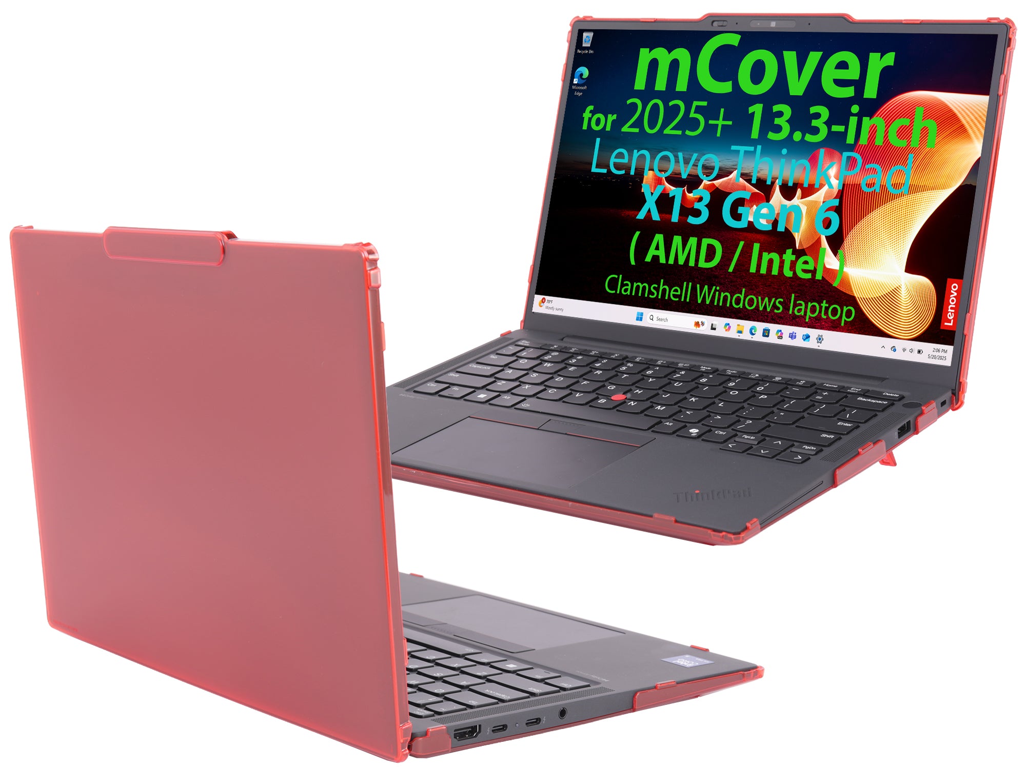 mCover case ONLY Compatible for 2025+ 13.3" Lenovo ThinkPad X13 Gen 6 Series Clamshell (with 180° Hinge) Windows Notebook PC(NOT Fitting Any Other Models)