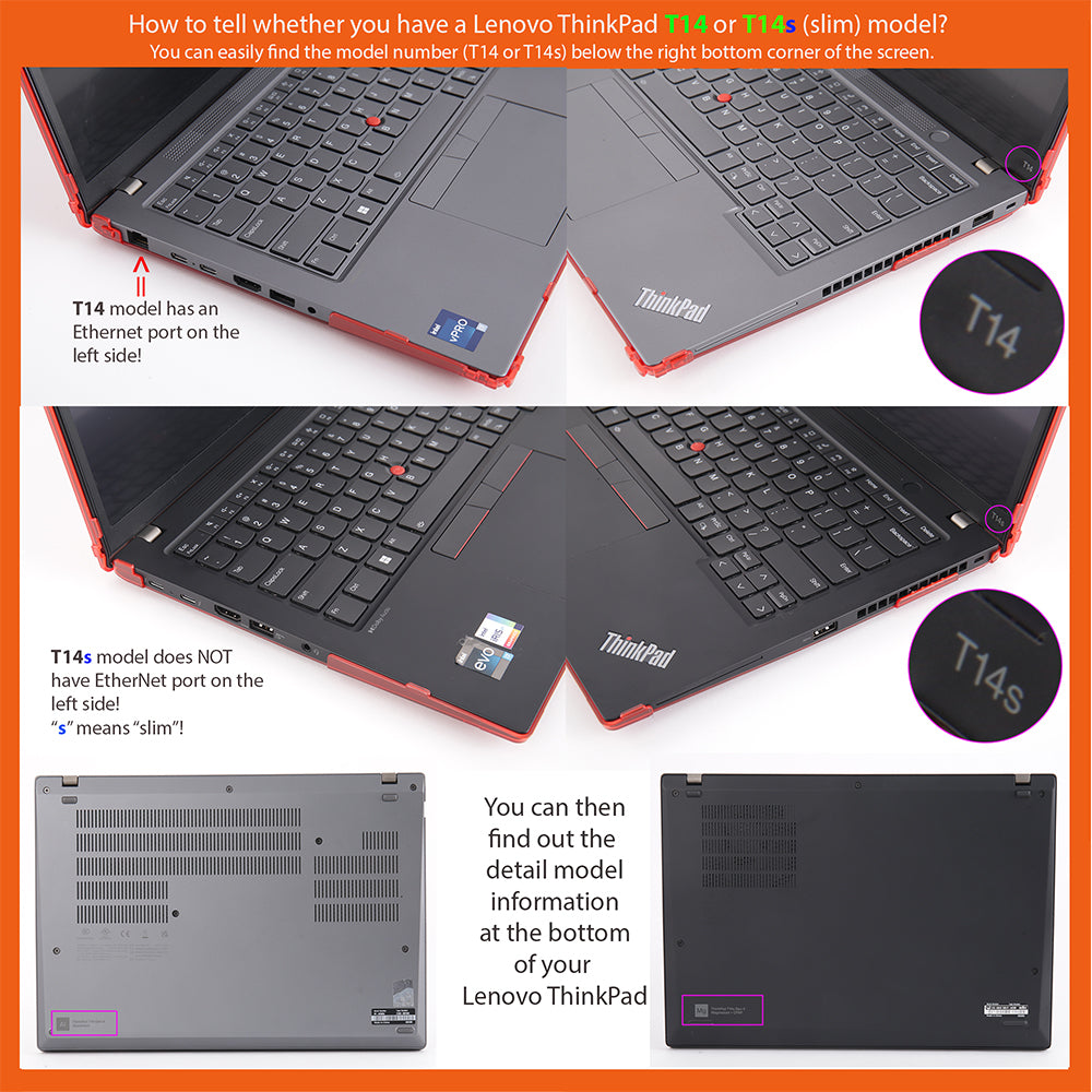 mCover Hard Case ONLY Compatible for 2023-2024 14" Lenovo ThinkPad T14s Slim Gen 3 / Gen 4 Windows PC (with 180° Hinge, NOT Fitting Any Other Lenovo Models)