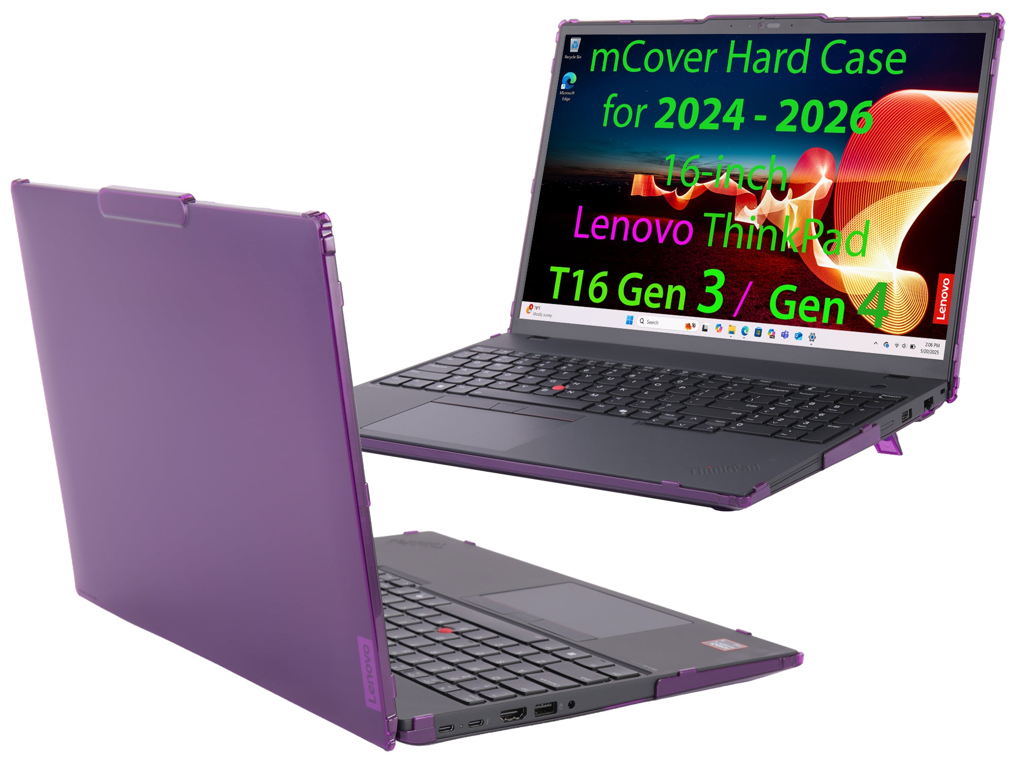 mCover case ONLY Compatible for 2024-2026 16" Lenovo ThinkPad T16 Gen 3 / Gen 4 Series Windows Notebook Computers (NOT Fitting Any Other Lenovo Models)