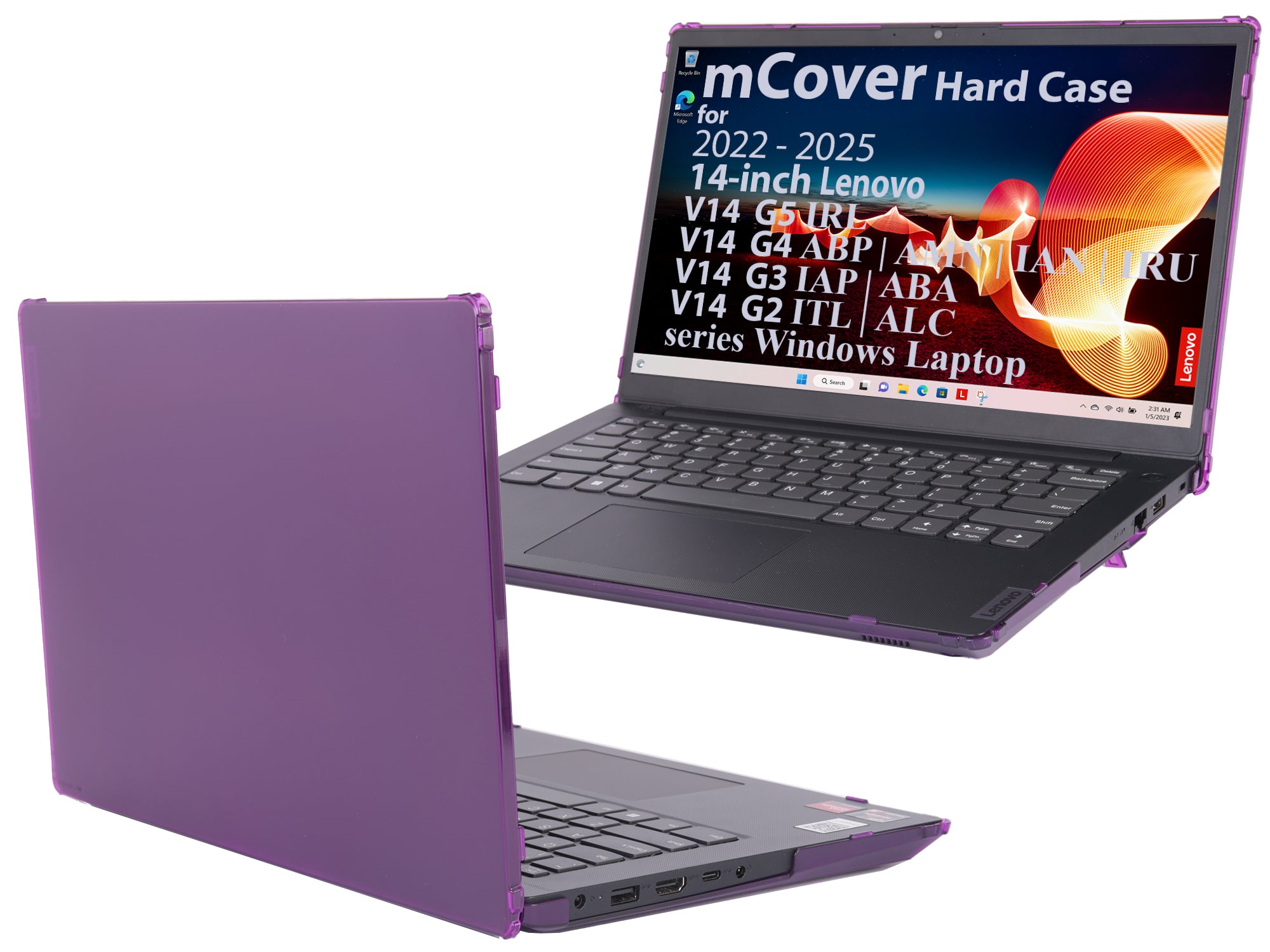 mCover Case ONLY Compatible for 2021-2025 14" Lenovo V14 G2 / G3 / G4 / G5 Series Windows Notebook PC(with 180° Hinge,NOT Fitting Any Other Lenovo Models)