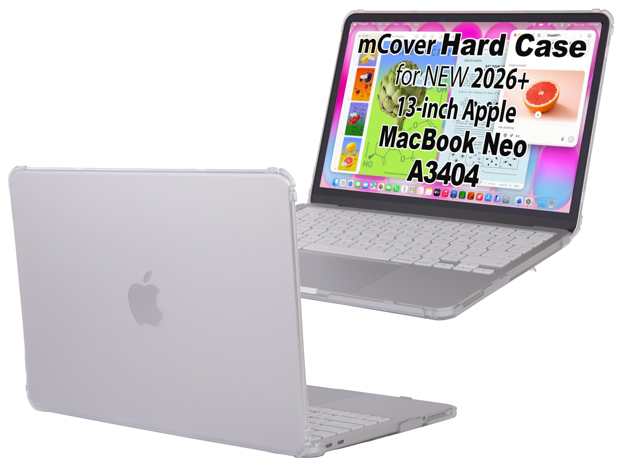 mCover Case ONLY Compatible with 2026 or Newer 13” MacBook Neo Laptop Computer (Model A3404, with Apple A18 Pro Chip, 13" LED-Backlit Display)