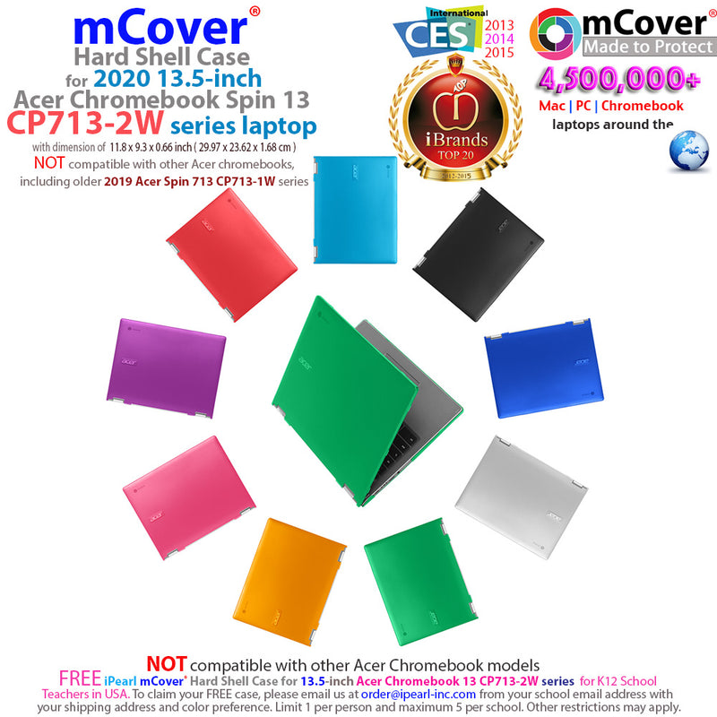 mCover Hard Shell Case Compatible with 2020 / 2021 Acer Chromebook Spin 713 CP713-2WN Series (NOT Compatible with All Other Acer Chromebooks )