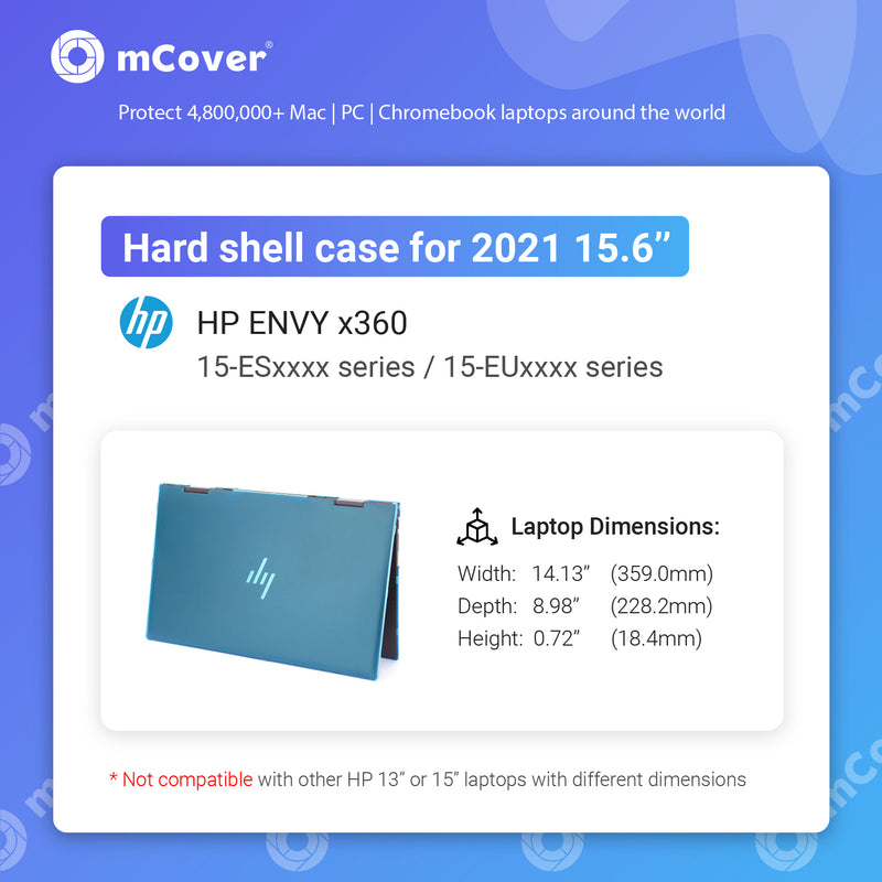 mCover Hard Case Only Compatible for 2021 15.6" HP Envy x360 15-ES / 15-EUxxxx Series Laptop ( NOT Fitting Envy x360 15-AQ/BP/DS/DR/EE/ED Series & Other Models ) – HP-ENVY-x360-15-ES-EU