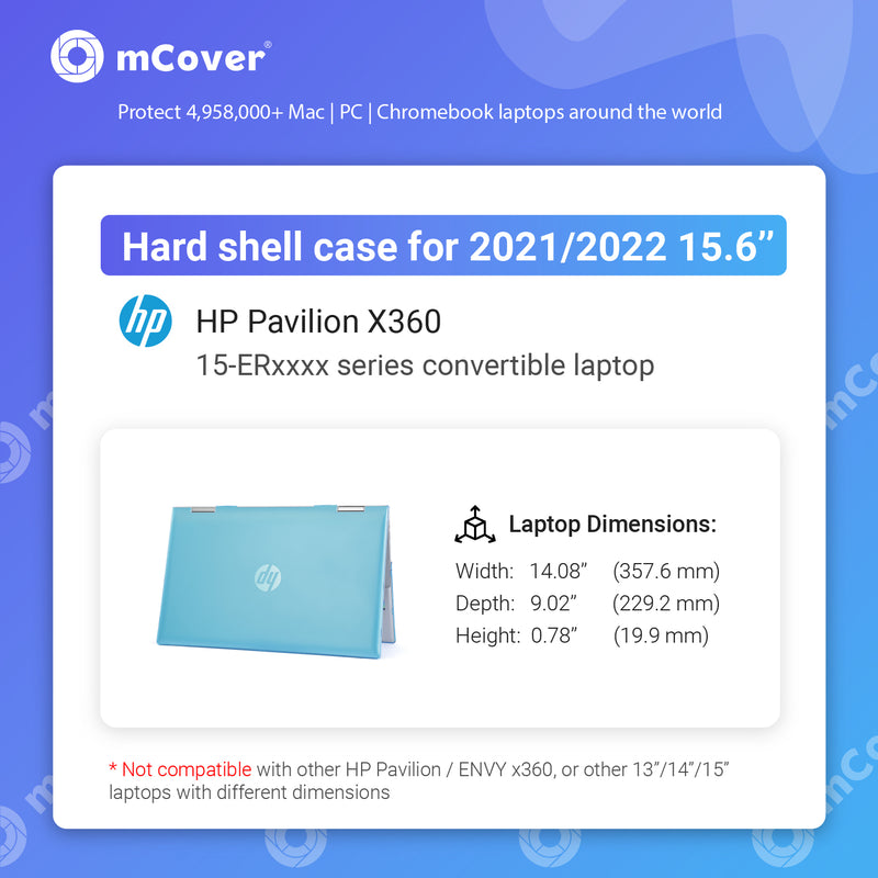 mCover Case Compatible for 2021 ~ 2022 15.6" HP Pavilion x360 15-ERxxxx Series ONLY (NOT Compatible with Other HP Pavilion Series) Convertible laptops