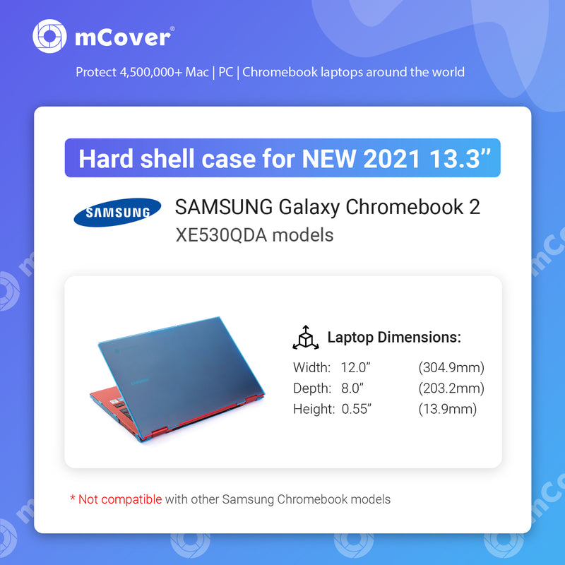 mCover Hard Shell Case for 2021 13.3" Samsung Galaxy Chromebook 2 XE530QDA Series (NOT Compatible with Other Samsung chromebook Models) Laptop Computer