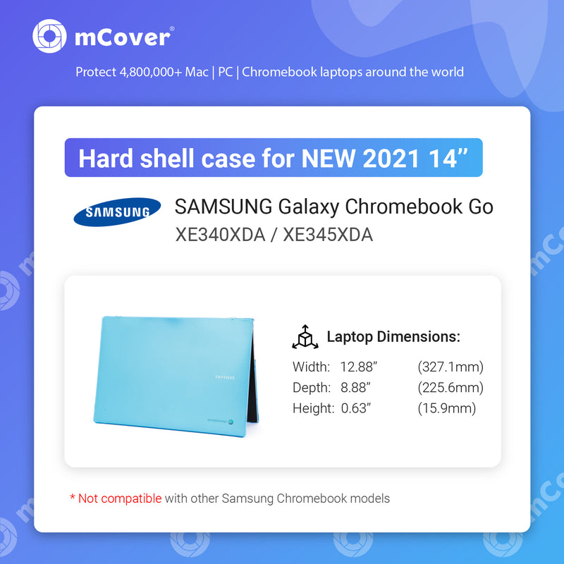 mCover Hard Shell Case Only Compatible for 2021 14" Samsung Galaxy Chromebook Go XE340XDA XE345XDA Series Laptop Computer (NOT Compatible with Any Other Samsung or Non-Samsung Models)