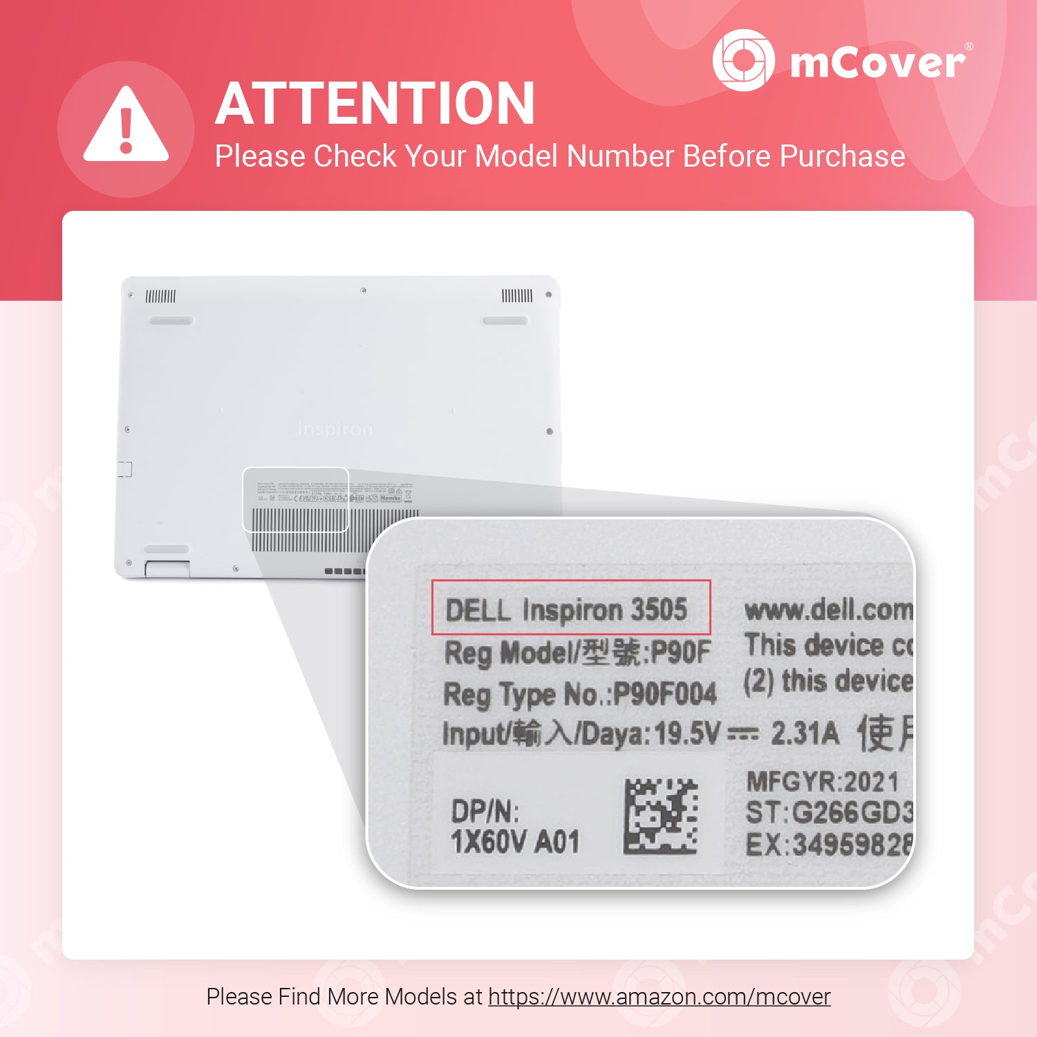 mCover Case Compatible for 2021-2022 15.6" Dell Inspiron 15 3501 3505 Series Laptop Computer ONLY (NOT Fitting Other Dell Models)
