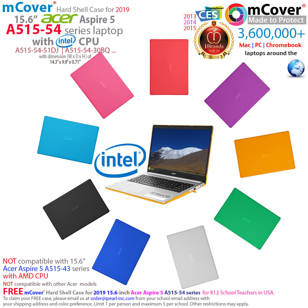 mCover Hard Shell Case for 15.6 Acer Aspire 5 A515 54 Series with In