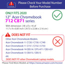 mCover Hard Shell Case for 2020 12-inch Acer Chromebook 712 C871 Series (NOT Compatible with Acer C11 C720 / C721 / C730 / C731 / C732 / C771 / C740 / CB3-111 / CB3-131,etc) - AC-C871