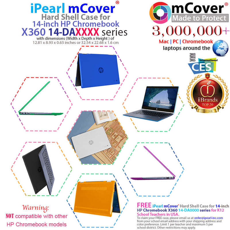 mCover Case Compatible for 2018~2019 14" HP Chromebook X360 14-DA0000 Series laptops ONLY (NOT Fitting Any Other HP Chromebook & Windows laptops)
