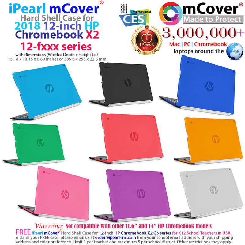 mCover Hard Shell Case for 12" HP Chromebook X2 12-F000 Series (NOT Compatible with Other HP C11 & C14 Series) laptops