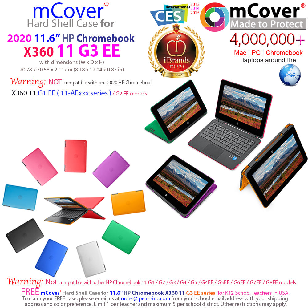 mCover Case Compatible for 2020～2022 11.6" HP Chromebook X360 11 G3 EE / G4 EE Laptops Only (NOT Fitting Any Other HP Models)