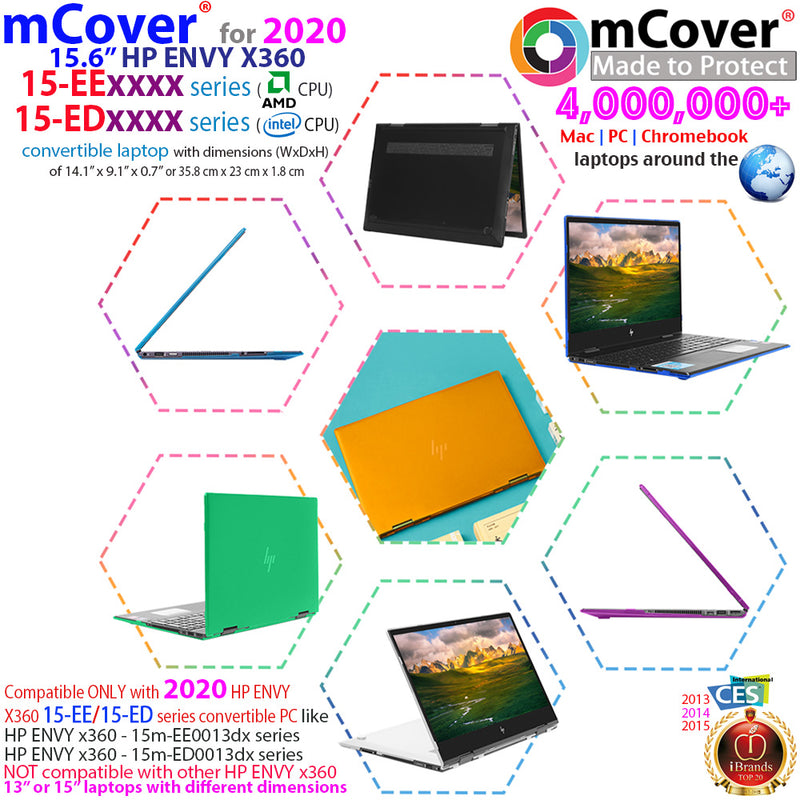 mCover Hard Shell Case for 2020 15.6" HP Envy x360 15-EExxxx (AMD CPU) / 15-ED (Intel CPU) Series Laptop (NOT Compatible with Envy x360 15-AQ/BP/DS/DR Series & Other Models) – x360-15-EE-ED