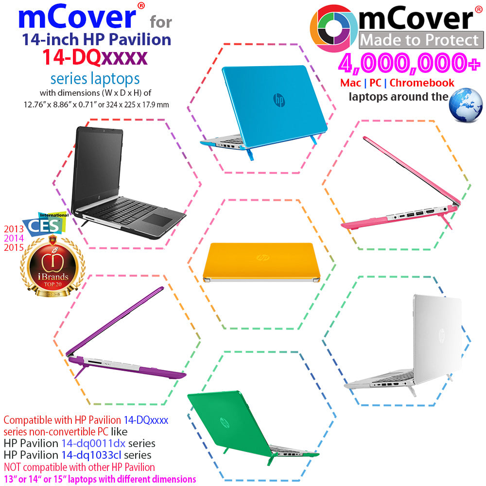 mCover Hard Shell Case for 2020 14" HP Pavilion 14-DQxxxx Series (NOT Compatible with Other HP Pavilion Series) laptops