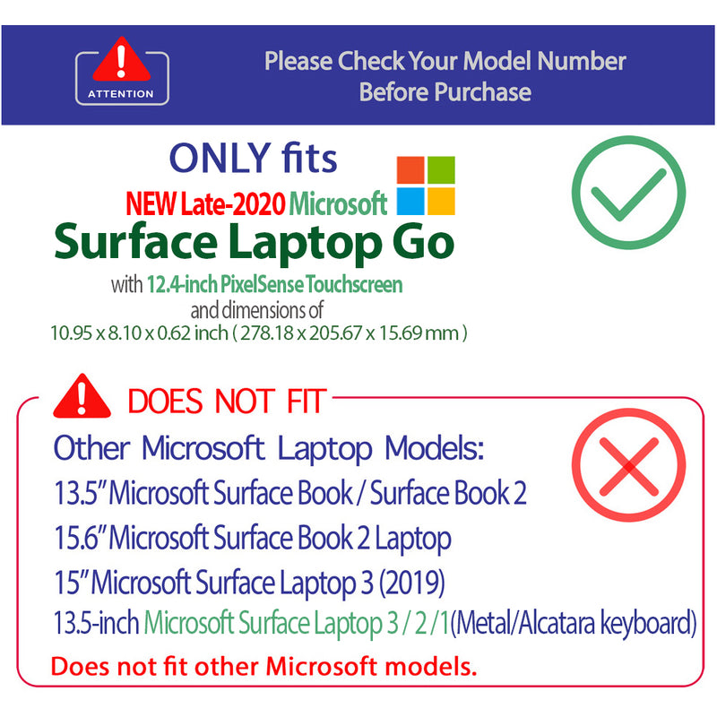mCover Hard Shell Case for New Late-2020 12.4-inch Microsoft Surface Laptop Go with Touch Screen (NOT Compatible w/Surface Laptop 3/2 / 1 Models, Surface Book and Tablet) - MS-SFLGo-12