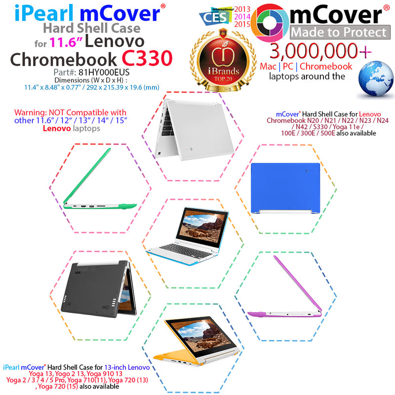 mCover Hard Shell Case for Late-2018 11.6" Lenovo C330 Series Chromebook Laptop (NOT Fitting Any Other Lenovo Chromebook Models)