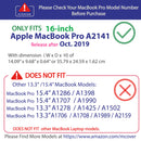 mCover Hard Shell Case for Late-2019 16'' Model A2141 MacBook Pro (with 16" Retina Display, with Touch Bar & Integrated Touch ID Sensor, Thunderbolt 3 / USB-C Ports)